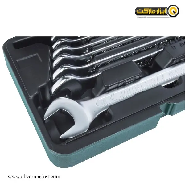 ست آچار یکسر تخت یکسر رینگ جانزوی 8 عددی مدل W84108S