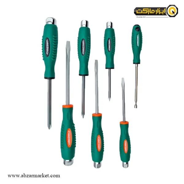 ست پیچ گوشتی ضربه خور جانزوی 7 عددی مدل D70PP07S