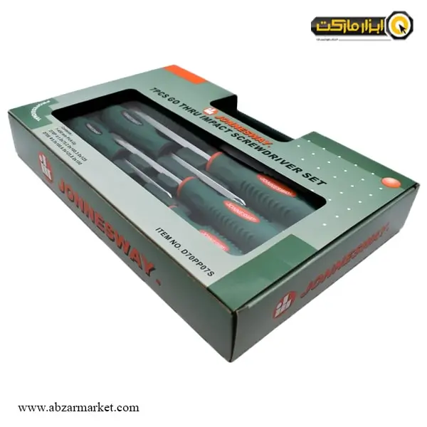ست پیچ گوشتی ضربه خور جانزوی 7 عددی مدل D70PP07S