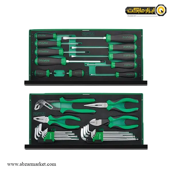 جعبه ابزار تاپ تول با لوازم کامل 99 عددی مدل GCAZ0038