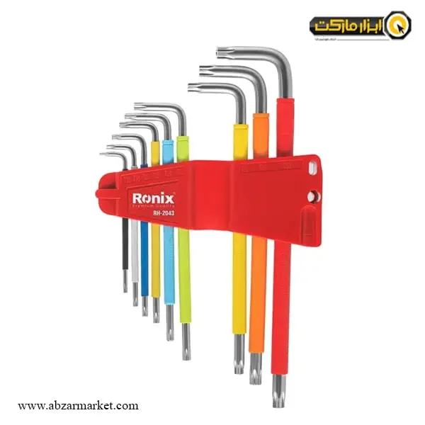 آچار آلن ستاره ای رونیکس کارتی 9 عددی مدل RH-2043