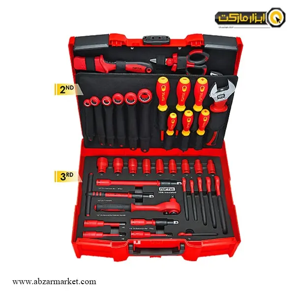 جعبه ابزار تاپ تول با لوازم ضد برق 42 عددی مدل GCZ-042A