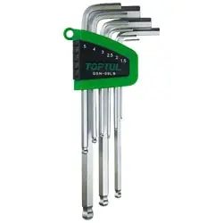 آچار آلن سر گرد تاپ تول کارتی بلند 9 عددی مدل GSN-09LB