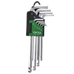 آچار آلن سر گرد تاپ تول کارتی بلند اینچی 9 عددی مدل GBAL0901