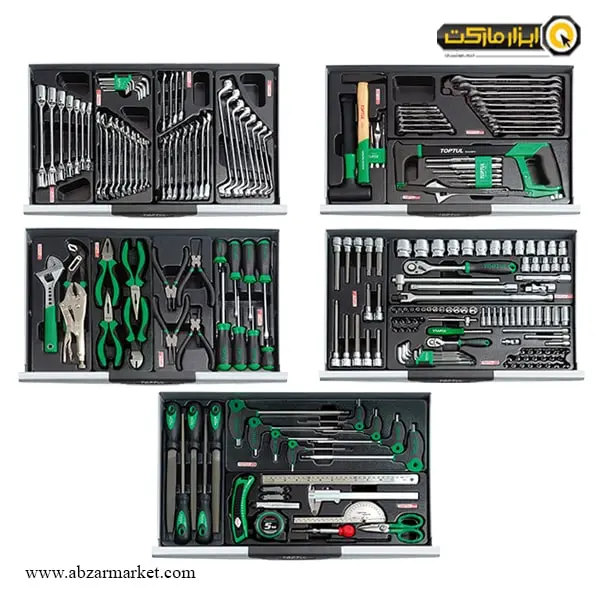 جعبه ابزار چرخ دار کشویی تاپ تول 227 پارچه مدل GCAJ0001