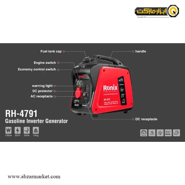 موتور برق اینورتر رونیکس 1.2 کیلو وات مدل RH-4791