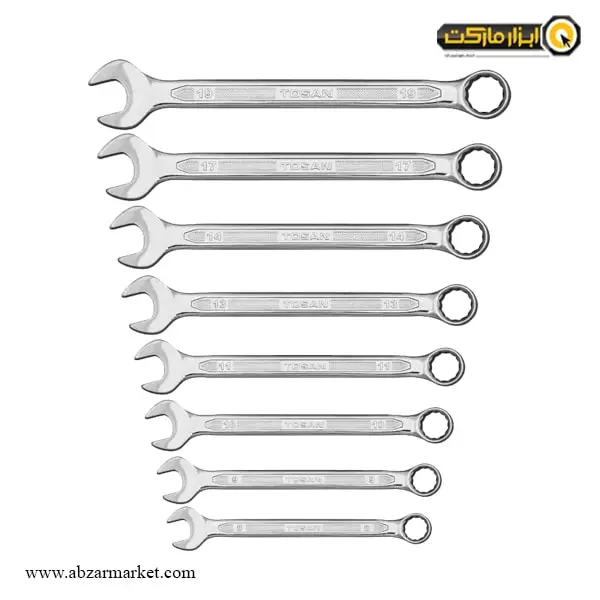 ست آچار یک سر رینگ یک سر تخت توسن 8 عددی مدل TI101-S8 ست آچار یک سر رینگ یک سر تخت توسن 8 عددی مدل TI101-S8