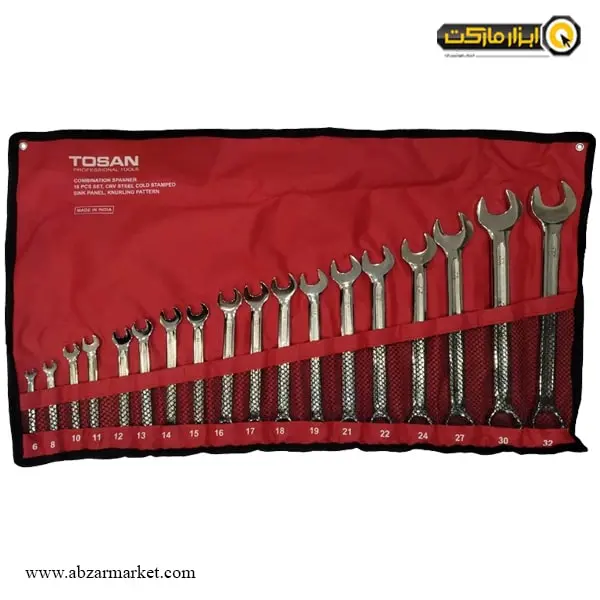 ست آچار یک سر رینگ یک سر تخت توسن 18 عددی مدل TI101-S18 ست آچار یک سر رینگ یک سر تخت توسن 18 عددی مدل TI101-S18