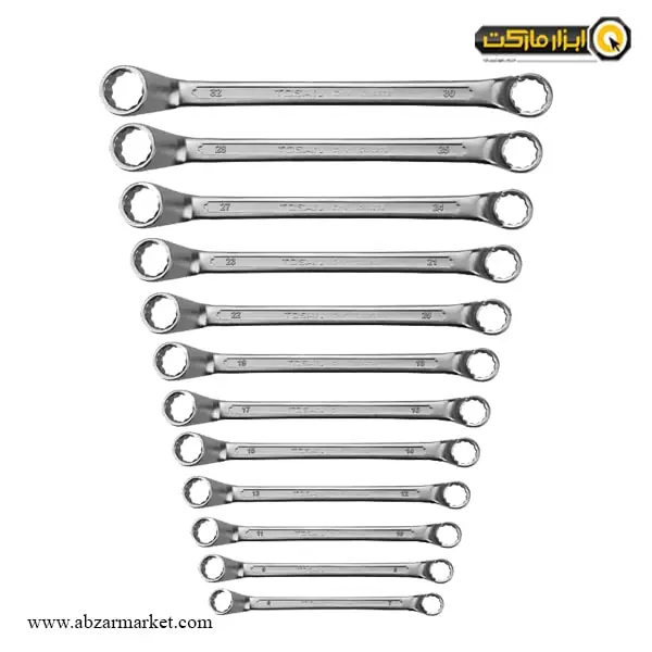 ست آچار دو سر رینگ توسن 12 عددی مدل TI102-S12 ست آچار دو سر رینگ توسن 12 عددی مدل TI102-S12