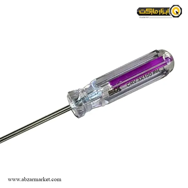 پیچ گوشتی چهارسو میکس دسته کریستالی مدل CS3M-100PH0