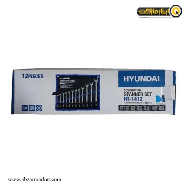 ست آچار یک سر رینگ یک سر تخت هیوندای 12 عددی مدل HT-1412 ست آچار یک سر رینگ یک سر تخت هیوندای 12 عددی مدل HT-1412
