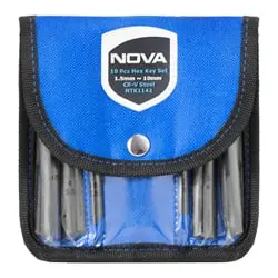 ست آچار آلن شش گوش نووا کوتاه 10 عددی مدل 1142