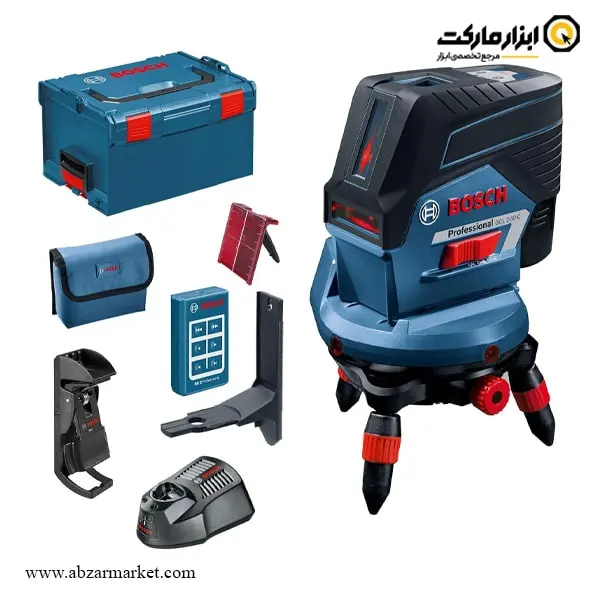 تراز لیزری بوش دو خط نقطه زن ریموت دار با سه پایه مدل GCL 2-50 C تراز لیزری بوش دو خط نقطه زن ریموت دار با سه پایه مدل GCL 2-50 C