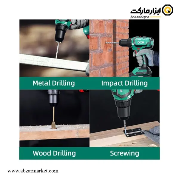 دریل شارژی چکشی DCA براشلس لیتیوم 20 ولت مدل ADJZ05-13EM