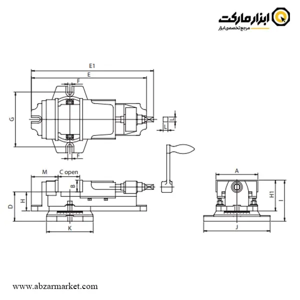 گیره مکانیکی دستگاه فرز ورتکس مدل VK