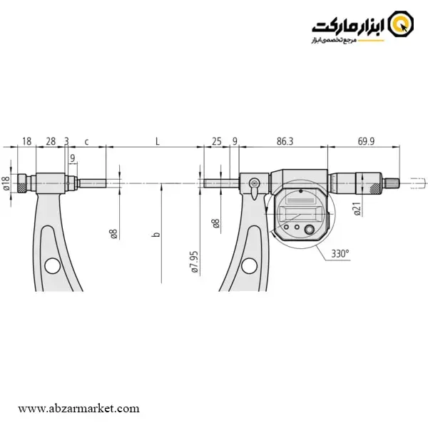 میکرومتر دیجیتال میتوتویو 400-300 خارج سر تعویض شو مدل 520-340 میکرومتر دیجیتال میتوتویو 400-300 خارج سر تعویض شو مدل 520-340