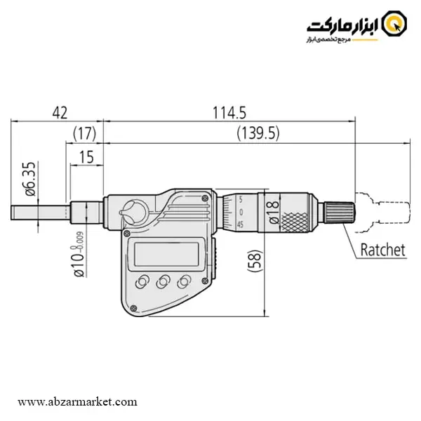 هد میکرومتر دیجیتال میتوتویو مدل 251-350 هد میکرومتر دیجیتال میتوتویو مدل 251-350