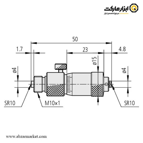 هد میکرومتر لوله میتوتویو داخل سنج 63-50 میلی متر مدل 011-137