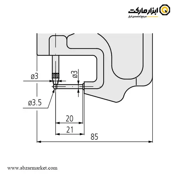ضخامت سنج لوله ساعتی میتوتویو 10-0 میلی متر مدل 7360A