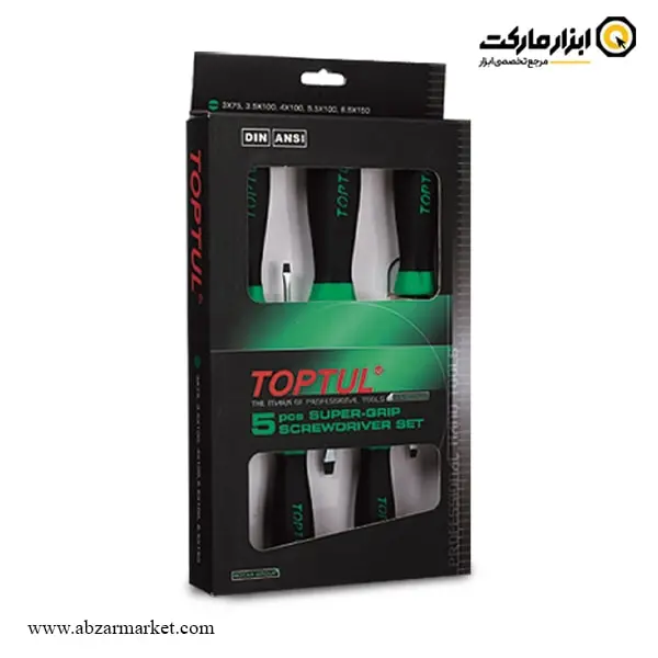 ست پیچ گوشتی دو سو تاپ تول 5 عددی مدل GAAE0503 ست پیچ گوشتی دو سو تاپ تول 5 عددی مدل GAAE0503