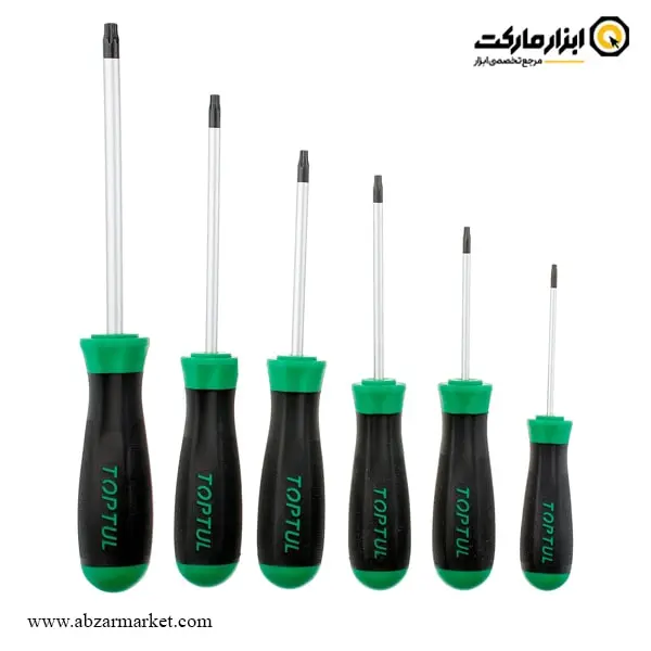 ست پیچ گوشتی ستاره ای سوراخ دار تاپ تول 6 عددی مدل GAAE0610 ست پیچ گوشتی ستاره ای سوراخ دار تاپ تول 6 عددی مدل GAAE0610