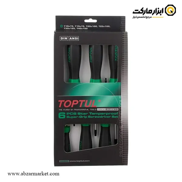 ست پیچ گوشتی ستاره ای سوراخ دار تاپ تول 6 عددی مدل GAAE0610 ست پیچ گوشتی ستاره ای سوراخ دار تاپ تول 6 عددی مدل GAAE0610