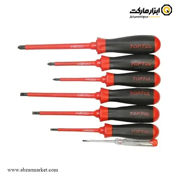 ست پیچ گوشتی عایق برق فشار قوی تاپ تول 7 عددی مدل GAAE0704