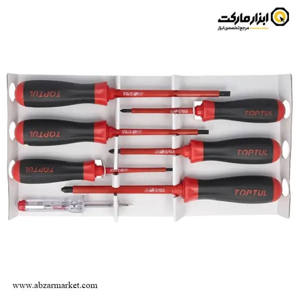 ست پیچ گوشتی عایق برق فشار قوی تاپ تول 7 عددی مدل GAAE0704