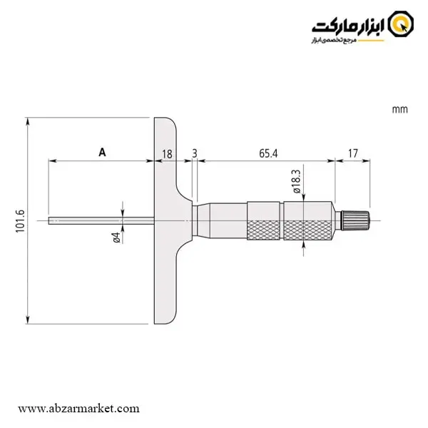 میکرومتر عمق سنج میتوتویو 300-0 میلی متر مدل 153-129