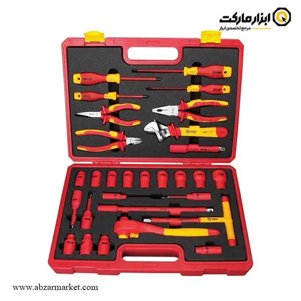 جعبه ابزار عایق برق فشار قوی بوهر با لوازم 29 عددی مدل 0200307 جعبه ابزار عایق برق فشار قوی بوهر با لوازم 29 عددی مدل 0200307