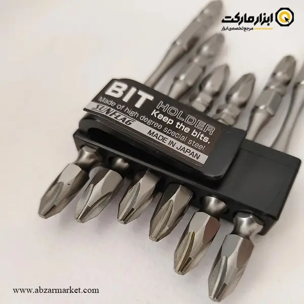 ست سر پیچ گوشتی دو سر چهارسو سان فلگ 6 عددی مدل TST-100