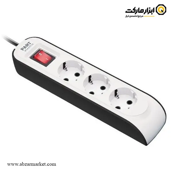 سه راهی ارت دار پارت الکتریک با کابل 5 متری مدل 8762 سه راهی ارت دار پارت الکتریک با کابل 5 متری مدل 8762