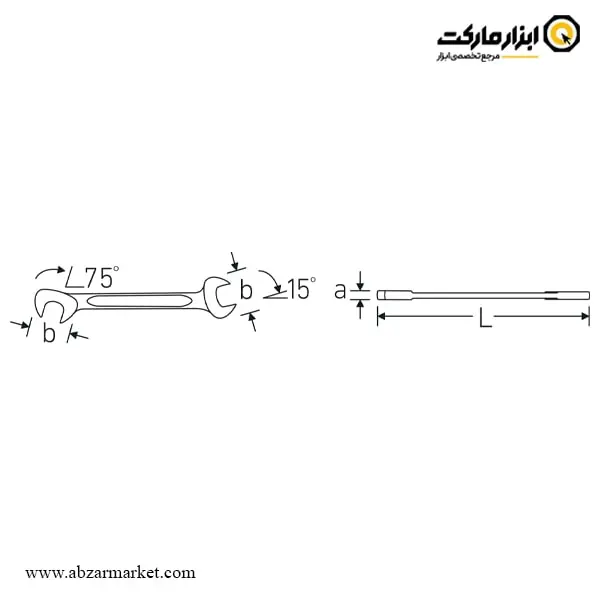 ست آچار دو سر تخت سرکج F اشتایویل 15 عددی مدل ELECTRIC 12/15