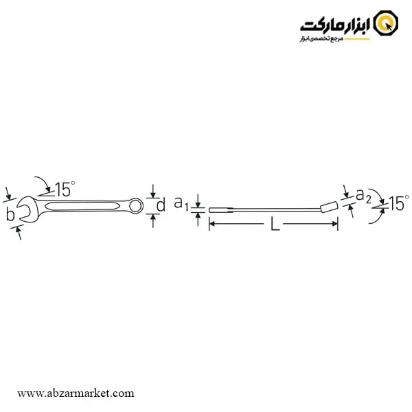 آچار یک سر تخت یک سر رینگ اشتایویل مدل OPEN BOX 13