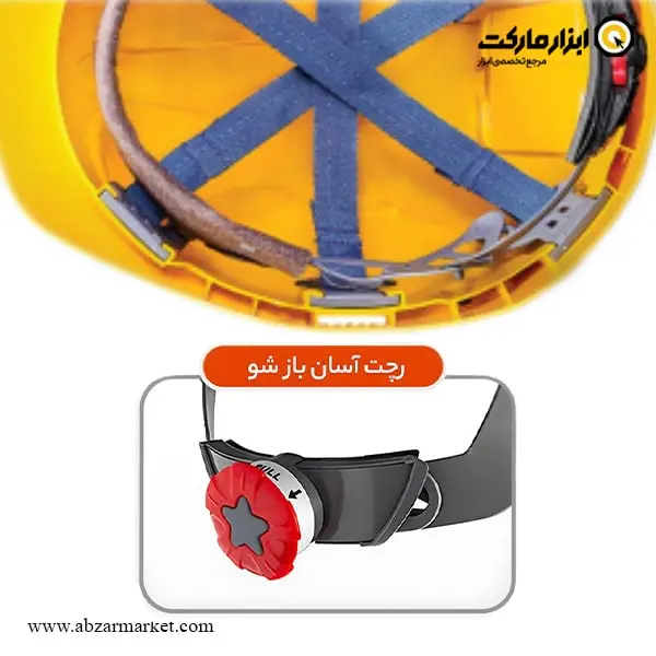 کلاه ایمنی عایق برق هترمن مهندسی بند آسان بازشو مدل MK8E
