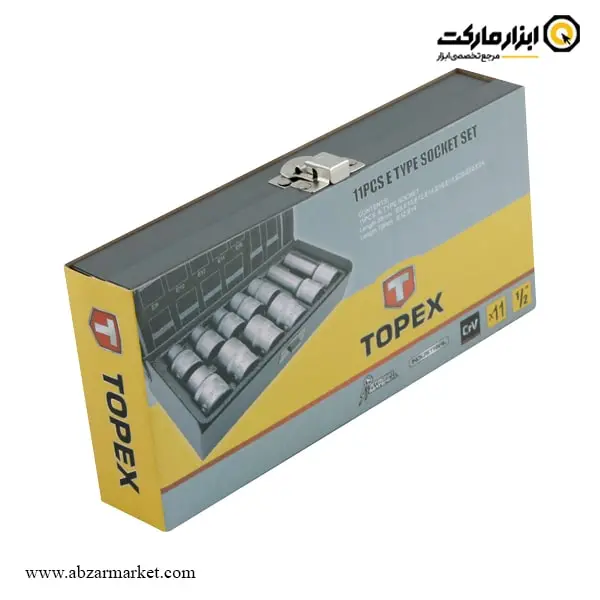 جعبه بکس تاپکس E ستاره ای 11 پارچه 1/2 اینچ جعبه بکس تاپکس E ستاره ای 11 پارچه 1/2 اینچ