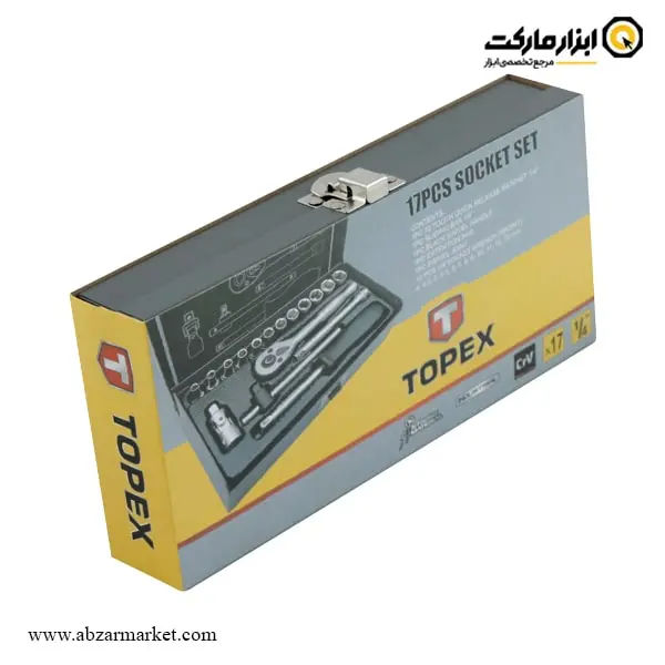 جعبه بکس تاپکس 17 پارچه 1/4 اینچ جعبه بکس تاپکس 17 پارچه 1/4 اینچ