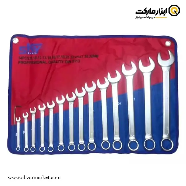 ست آچار یکسر تخت یکسر رینگ اسکای 14 عددی مدل ST-4600-14N ست آچار یکسر تخت یکسر رینگ اسکای 14 عددی مدل ST-4600-14N