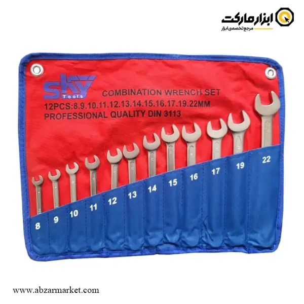 ست آچار یکسر تخت یکسر رینگ اسکای 12 عددی مدل ST-4600-12N ست آچار یکسر تخت یکسر رینگ اسکای 12 عددی مدل ST-4600-12N