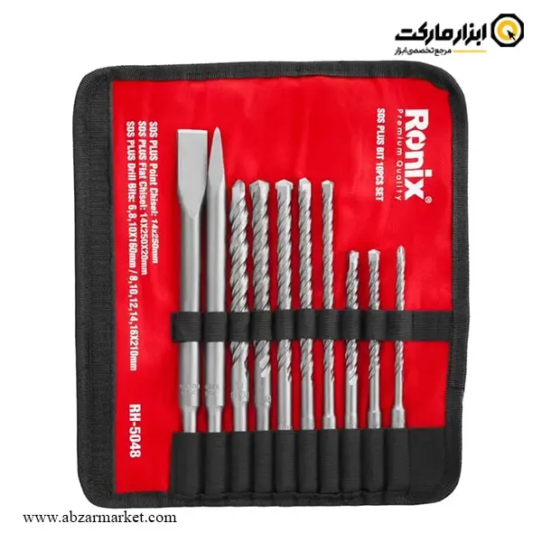 ست مته و قلم چهار شیار رونیکس 10 عددی مدل RH-5048