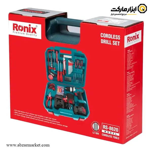 کیت شارژی 20 ولت 53 پارچه رونیکس مدل RS-8620 کیت شارژی 20 ولت 53 پارچه رونیکس مدل RS-8620