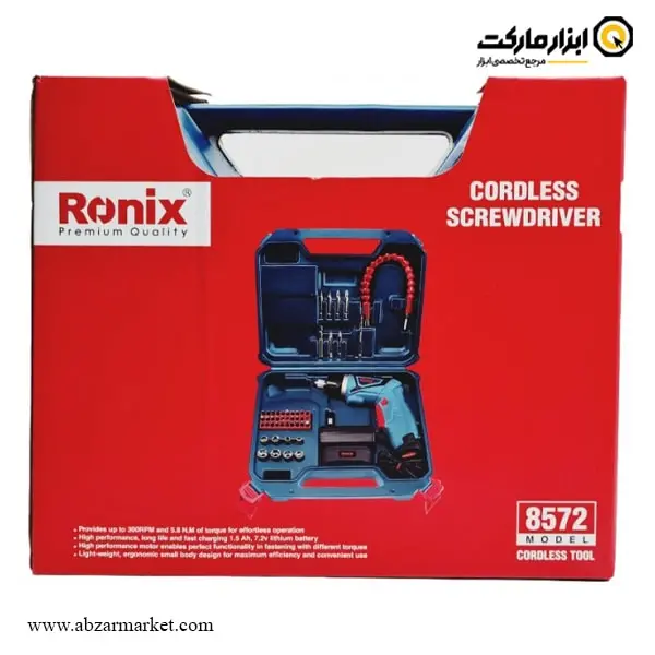 کیت پیچ گوشتی شارژی رونیکس لیتیوم 7.2 ولت مدل 8572
