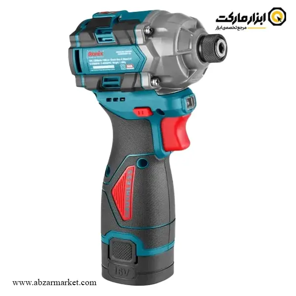 پیچ گوشتی شارژی ضربه ای رونیکس براشلس 16 ولت مدل 8668