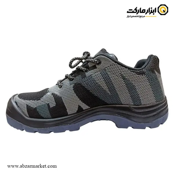کفش ایمنی بافتی یحیی چریکی طوسی مدل 599