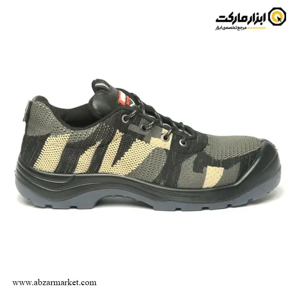 کفش ایمنی بافتی یحیی چریکی کرم مدل 599