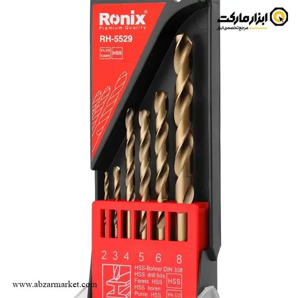 ست مته کبالت 5% رونیکس 6 عددی مدل RH-5529