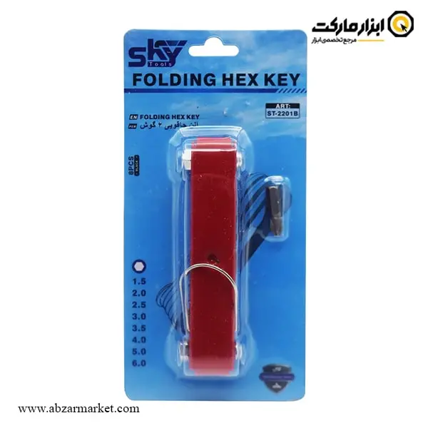 آچار آلن شش گوش اسکای چاقویی 8 عددی مدل ST-2201B