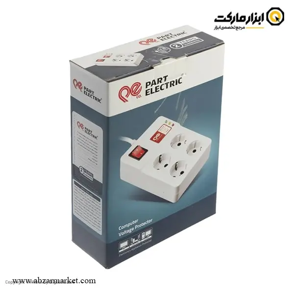 چهار راهی و محافظ کامپیوتر پارت الکتریک کابل 3 متری مدل  PRT 940