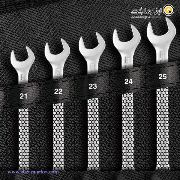 ست آچار یک سر رینگ یک سر تخت نووا 25 عددی مدل 9434