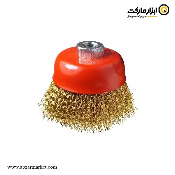 فرچه سیمی کاسه ای افشان جهان برس زرد مدل 04